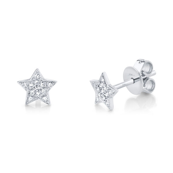 Kate White Gold and Diamond Pav&eacute; Star Earrings